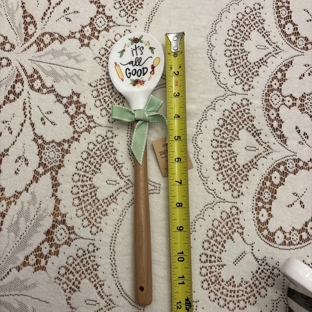 Shannon Road Sentiment Spoon, silicon with Wooden handle  Heat Resistant 500°F